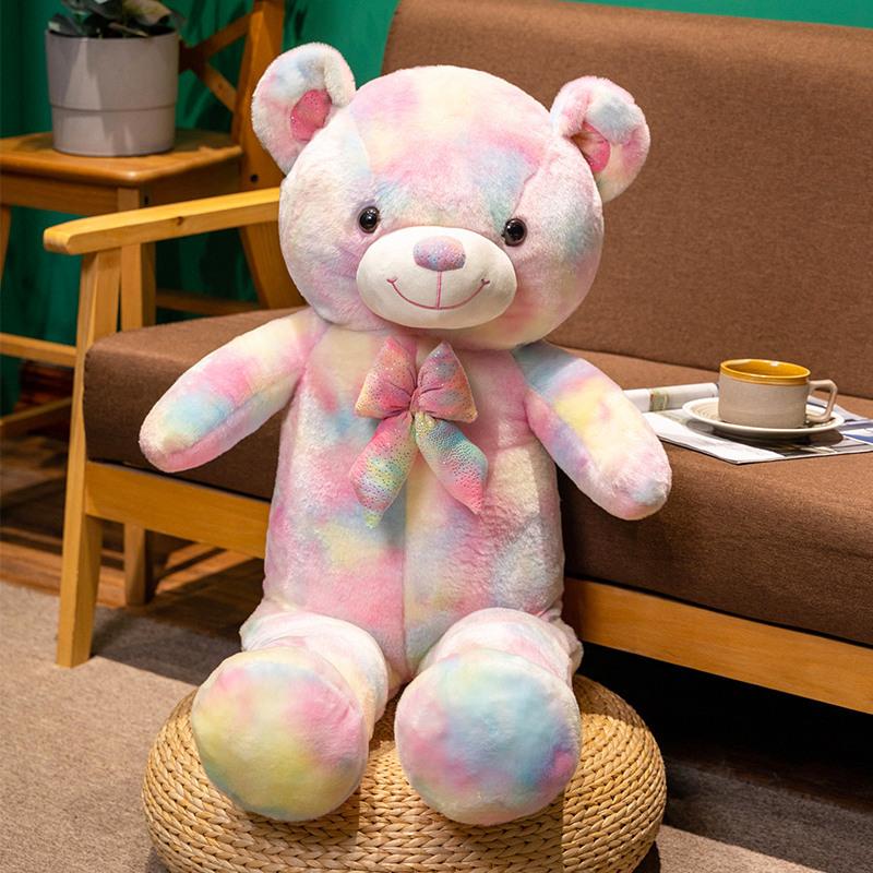 

Large Rainbow Teddy Bear Doll Plush Toy Hug Bear Doll Children s Soothing Ragdoll Girl Birthday Gift 75cm（1kg）