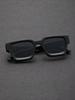1PC Unisex Plastic Fashion Square Frame Sunglasses For Street Photography And Beach Trips Driving Accessories