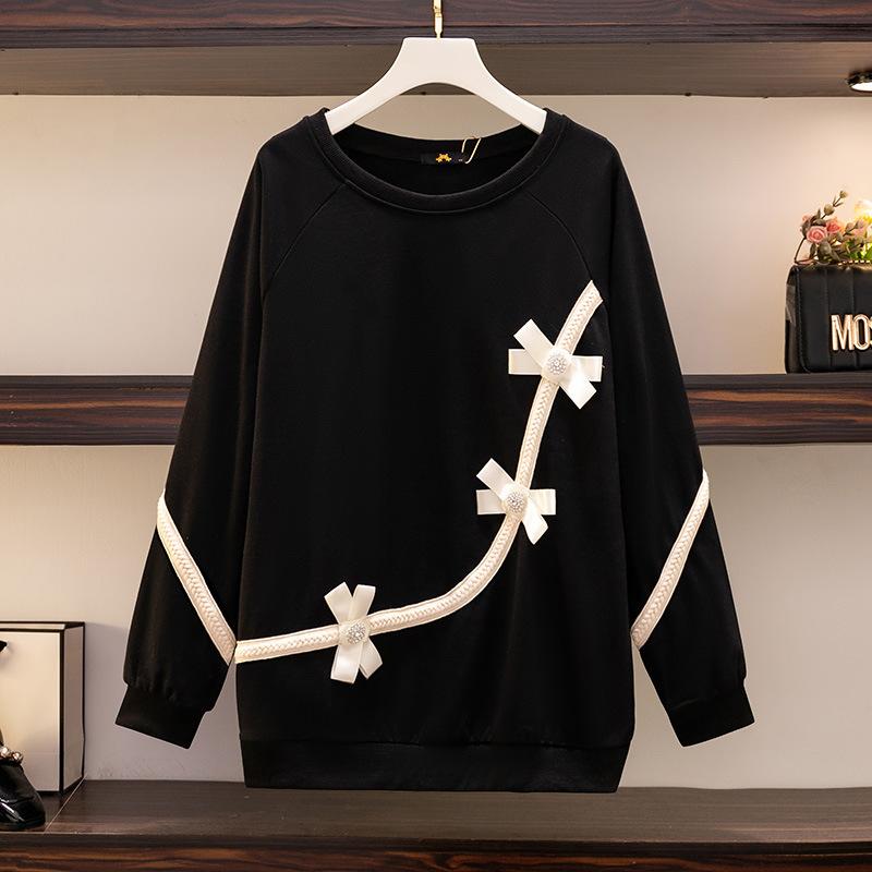 Plus Size Women's Three Dimensional Bow New Fashion Loose Hoodie