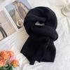 Solid Color Popular Soft Waxy Scarf Girls Winter Korean Dark Gray Couple Winter Thickened Warm Scarf Men and Women