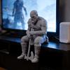 Room Decoration 3D Printed Warrior Statue, Nordic Mythology Figurine with Ornament Weapon, Collectible for Home Office Gaming
