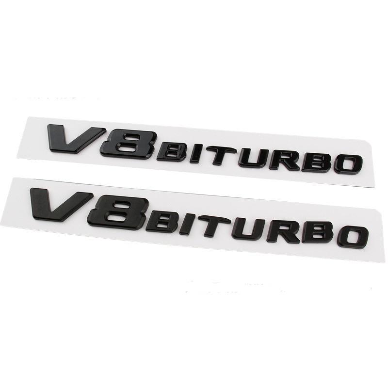 Vhodné pro boční znaky Mercedes-Benz V8 BITURBO: Písmena emblémů pro přeplňované vozy C63, G63, S65 & V12.