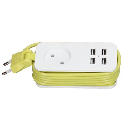 Multipresa 1200W 10A Ignifuga con 4 Porte USB per Smartphone Tablet