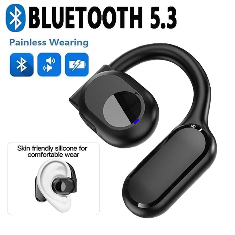 

Bluetooth 5,3 гарнитура с ушным крючком, одно ухо, гарнитура с открытым ухом, а не внутриканальная гарнитура с микрофоном для спортивных игр, музыкальных наушников