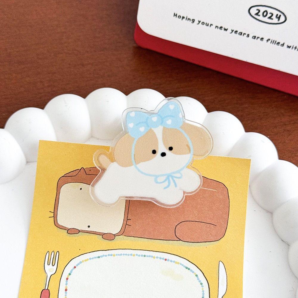 Cute Cat Acrylic Clip Sealing Long Tail Binder Clip Scrapbook Note Paper Clips for Student Kawaii Stationery Gift