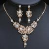 Retro Bridal Necklace Earrings Set, Senior Design Two-Piece Jewelry Set, New European American Fashion Accessories