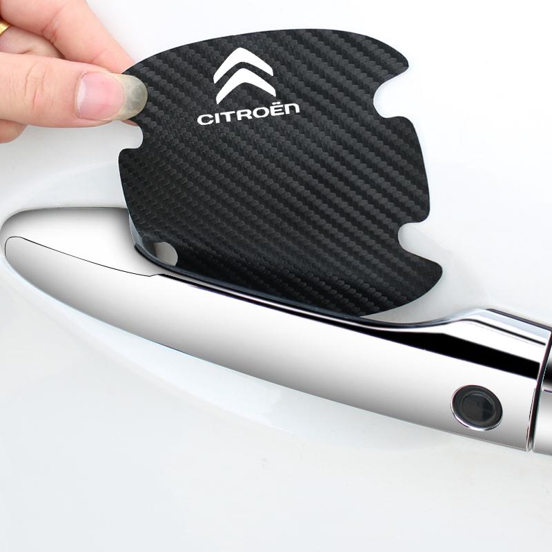 AJFJ2 Carbon Fiber Door Handle Protective Film for Citroen Berlingo Jumper ZX Xsara C4 C3 C5 C1 DS3 DS5 DS4 Anti-Scratch Stickers
