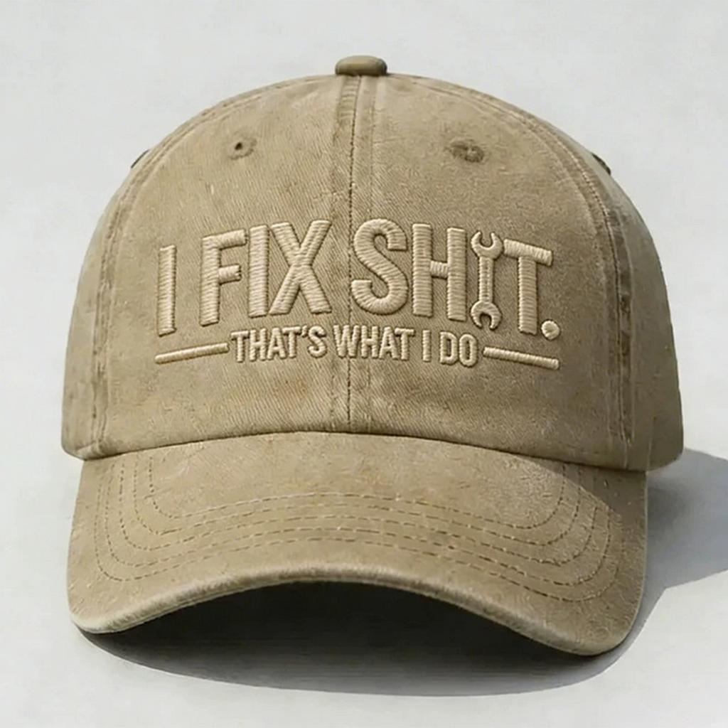 Unisex Letter Embroidered Hat Retro Distressed Embroidered Baseball Cap