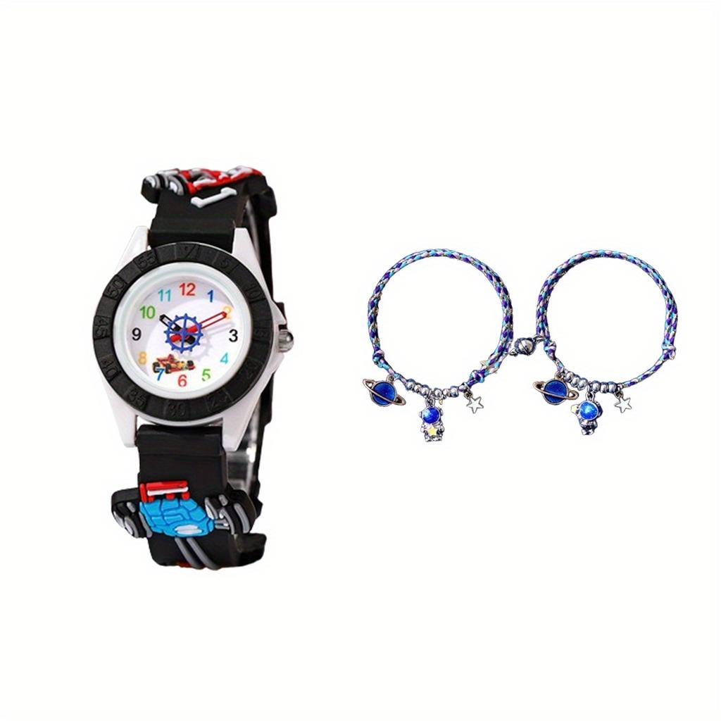 1/2 Stück - Entzückendes Kinder-Cartoon-Uhrenset - Armbanduhren mit farbenfrohen Designs und leicht ablesbarem Zifferblatt - Perfektes Geschenk für Kinder