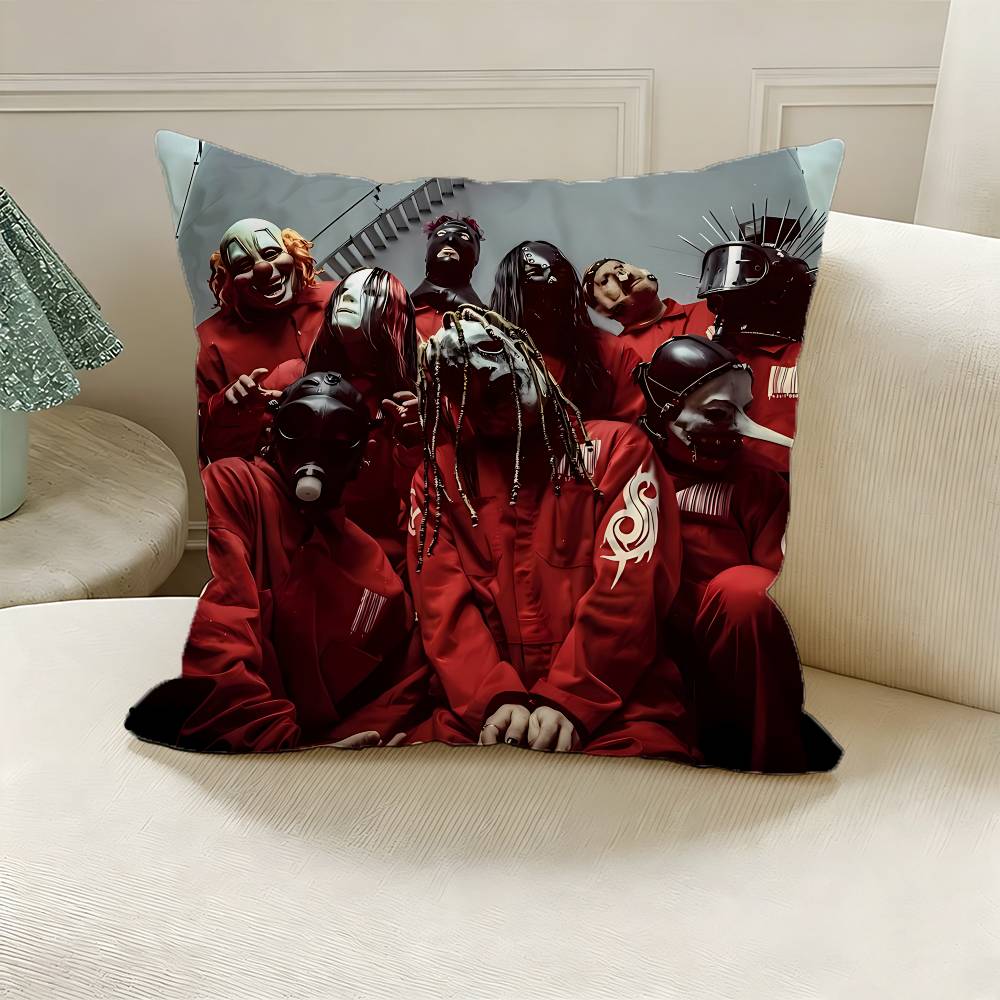 S-slipknot Polyester Printed Pillow Cover Square 30 35 40 45 50 55 cm Soft for Sofa Bed Car Home Decor