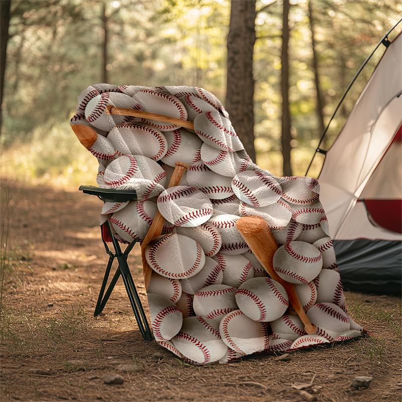 Baseball Theme Printed Blanket - Perfect for Couch, Bed, Travel & Outdoor Use | Machine Washable, Cozy & Durable.