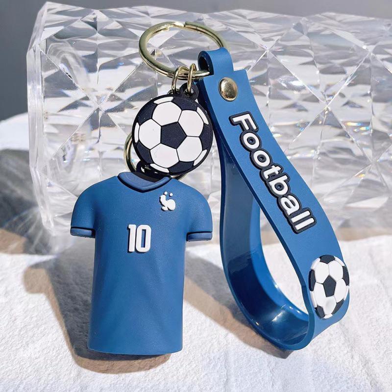 Cartoon Football Jersey Keychain: Cute Ronaldo, Messi, Mbappé, Neymar Car Bag Pendant, Non-Fading
