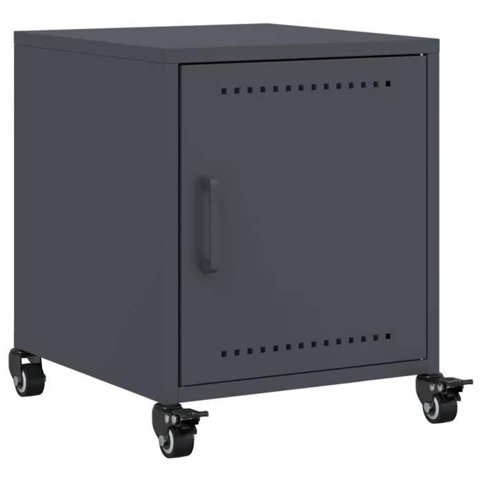 VidaXL Anthracite Bedside Table 36x39x43.5 Cm Steel, Cabinet, Side Cabinet, Phone Stand, Bedside Table, 846618