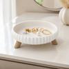 Round 3D Printed Layered Texture Storage Tray, Three‑Legged Tall Jewelry Dish, Minimalist Decorative Storage Plate