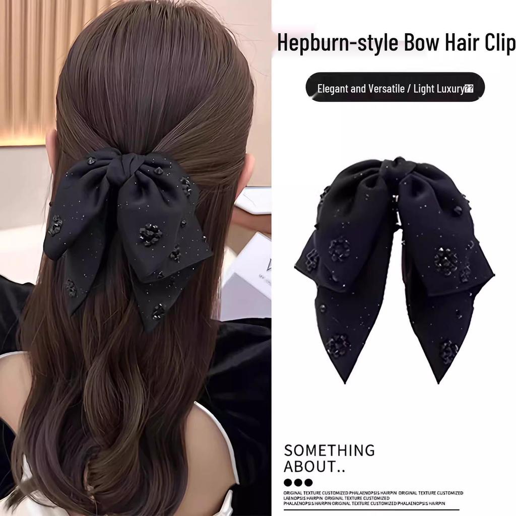 French Luxury Beaded Triangle Hair Claw Clip 2026 - Elegant Half-Up Shark Clip for Women