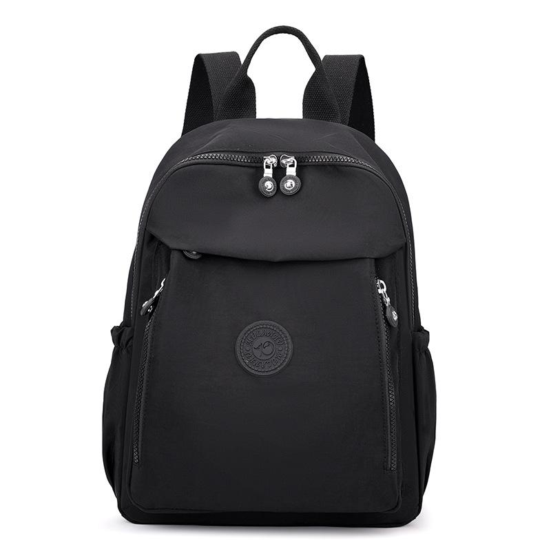 Solid Color Backpack Women Commuter Large Capacity Nylon Lightweight Backpack