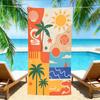 Geometric Tropical Beach Towel – Oversized Quick Dry Sand Free with Palm Tree & Sun Print for Summer