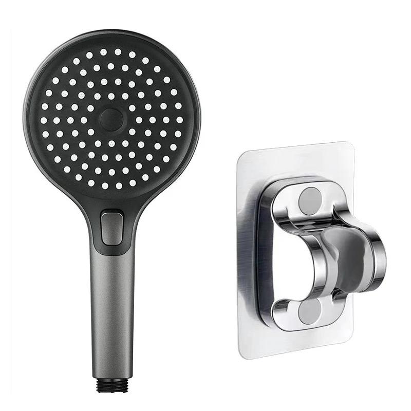 New Round Booster Shower Head Three-speed Large Panel Handheld Shower Head Home Bath Shower Set