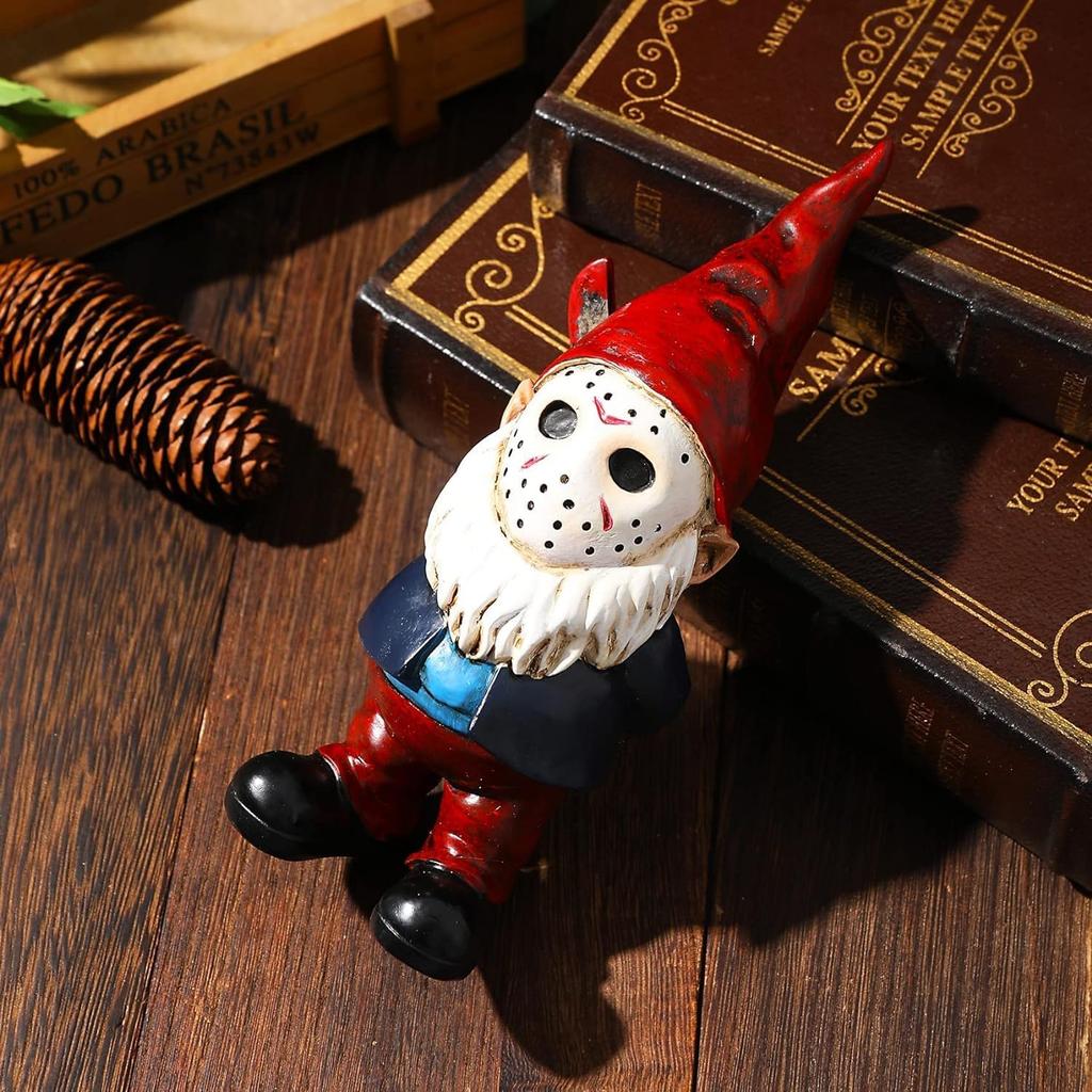 SPINNDO Halloween Decorations Outdoor, Horror Decor Garden Gnome Statue