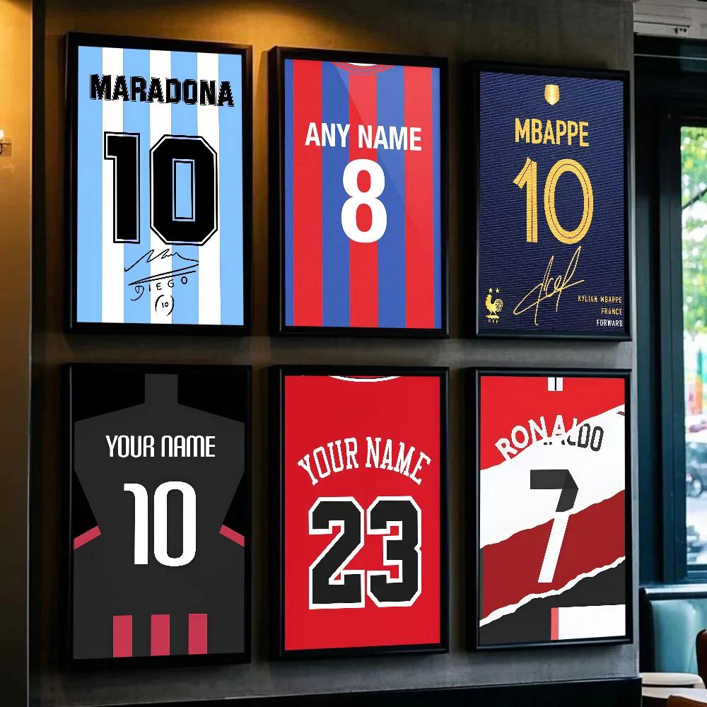 Fußballtrikot Namensposter Wohnzimmer Schlafzimmer Bar Café Kunst