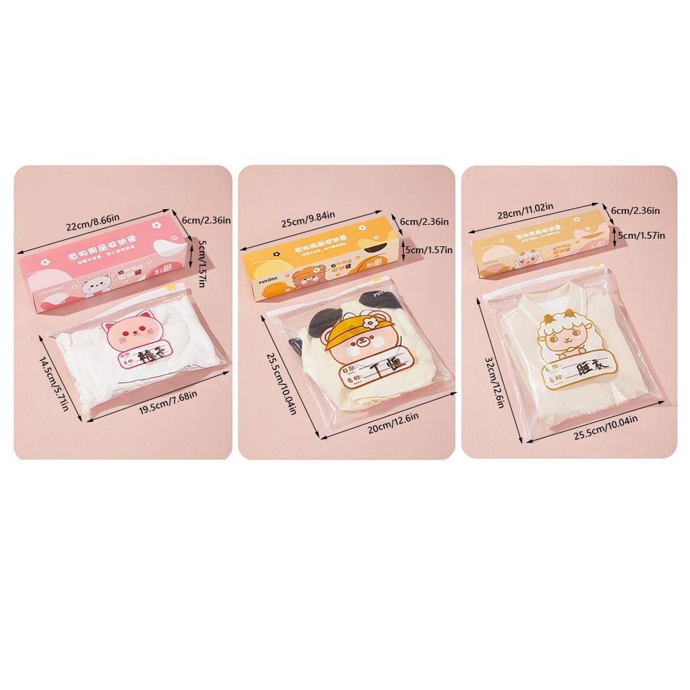 10/15PCS Cartoon Pattern Classified Sealed Bag Moisture-proof Cloth Sorting Pouch  Travel