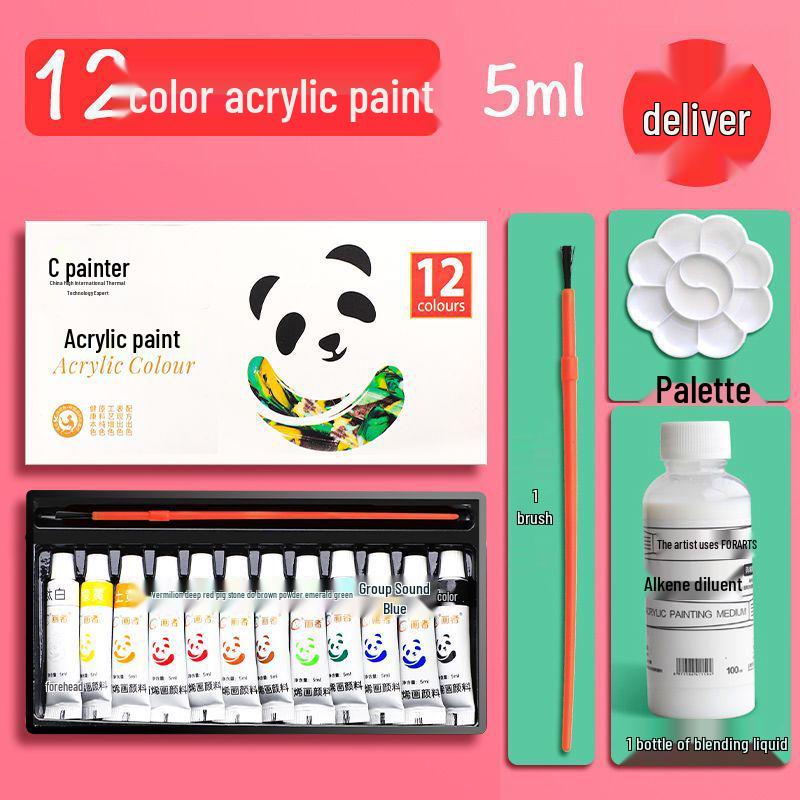 24-Color Durable Waterproof Acrylic Paint Set for Wall Art & Kids' Crafts