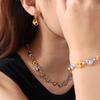Simple Temperament Hollow Love Earrings Bracelet Necklace Light Luxury High-End Set