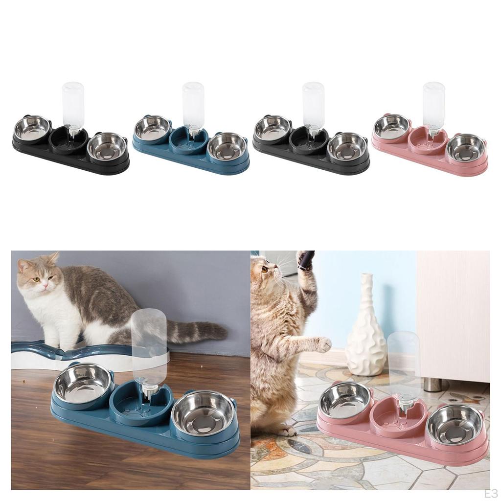 Bowl, Pet Food And Water Tilted At 15°, 3 In 1, for Wet Dry Food, Feeder Hamster, ,