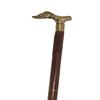 Dog Handle Walking Stick Brass & Wood