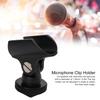 Universal Microphone Clip Holder, Plastic Microphone Clip Stand with Hot Shoe and 1/4" Screw Hole, 180 Rotation, for 0.8" Diameter Handheld Microphon