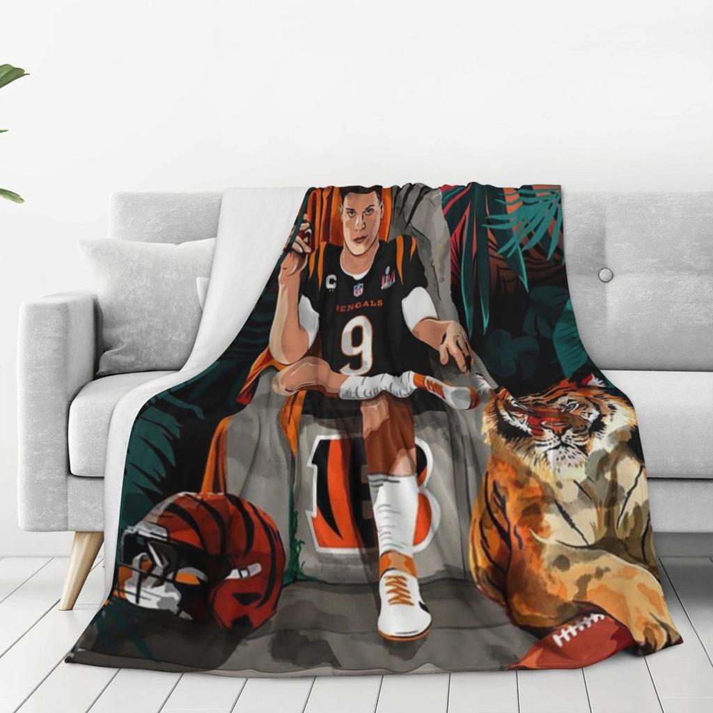 Joe Burrow Bengals 1 Blankets Flannel Portable Sofa Throw Blankets For Home Bedroom Office Throws Bedspread Quilt