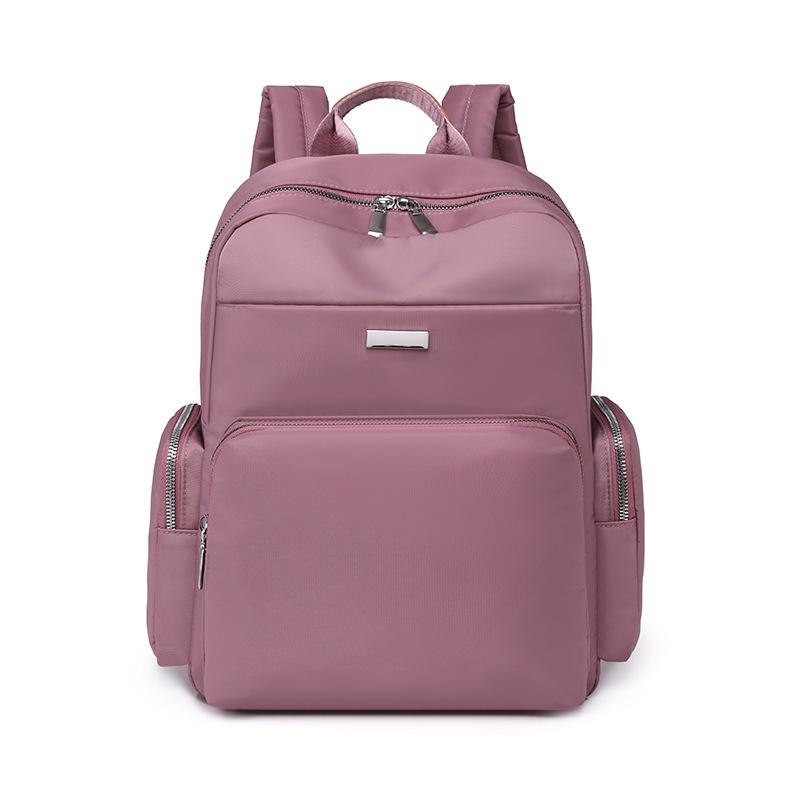 

Легкий рюкзак из ткани Оксфорд для женщин, модный, универсальный, повседневный, большой вместимости, дорожный, холщовый, маленький рюкзак для женщин розовый