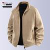 Woodpecker Men's High-End Fleece Jacket - Spring/Autumn Cardigan for Middle-Aged Dads