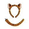 Ensemble d'accessoires de costume de tigre pour enfants 2/3 pièces Bandeau Oreilles de Tigre, Nœud Papillon, Kit d'accessoires Queue Ensemble de Déguisement Animal Halloween