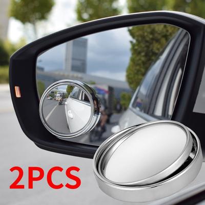 2Pcs 360 Degree Adjustable Blind Spot Mirror Car Auxiliary Rearview Convex Mirror Round Frame Wide Angle Mirrors for Car Reverse