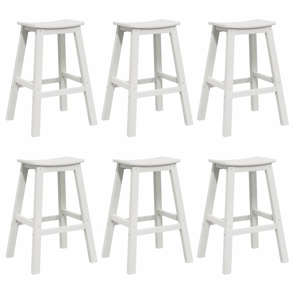 Garden Bar Set 6 Pcs White HDPE