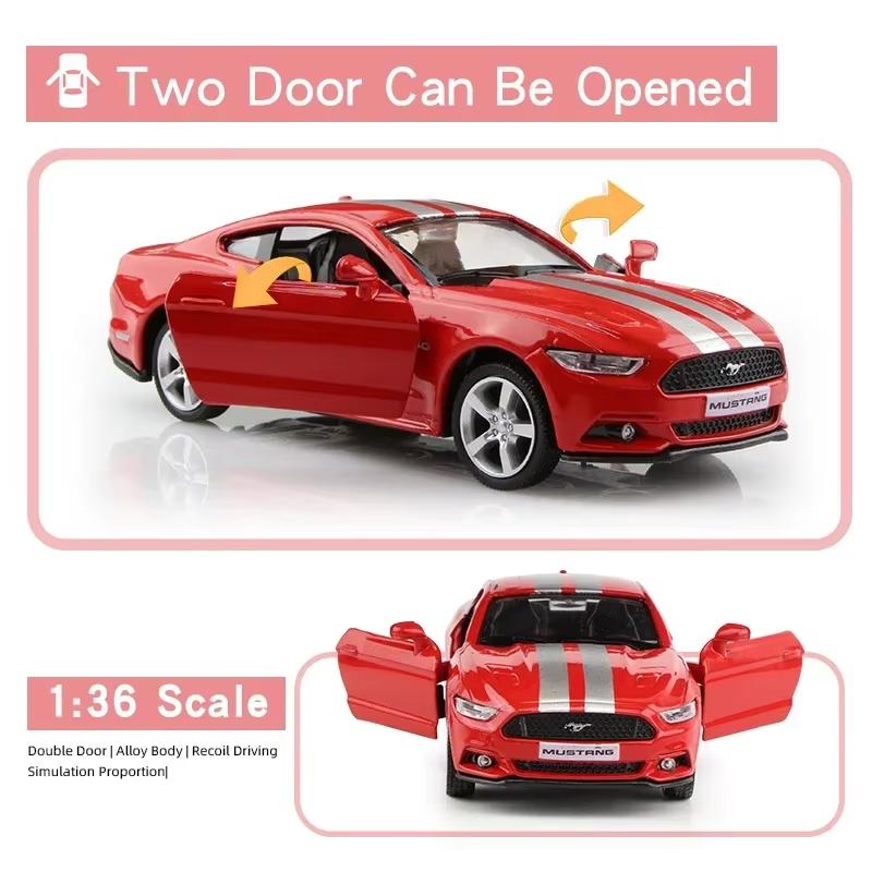 1:36 American Super Car 2015 Ford Mustang GT Simulation Exquisite Diecasts & Toy Vehicles RMZ city Alloy Collection Model 5 Inch