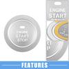 Engine Start Stop Ignition Button Overlay Cover Decal Interior Trim Sticker for Hyundai Sonata 2011-2014 Aluminum Alloy Silver Tone