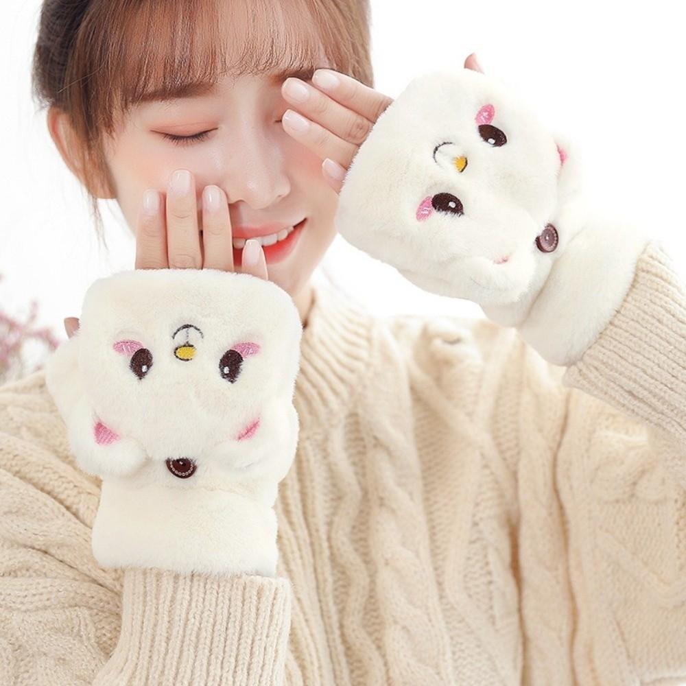 Plush Women Winter Gloves Soft Bear Gloves Fashion Animal Gloves  Cosplay