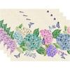 Watercolor Hydrangea Flowers Butterfly Spring Table Runner Wedding Decorations Summer Kitchen Dining Table Runners Party Decor