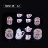 Puppenhauszubehör 1/12 Küche Miniatur 15 Stück Mini Porzellan Blume Teetasse Set Puppenhaus Dekor Simulation Puppenhaus Dekoratives Zubehör