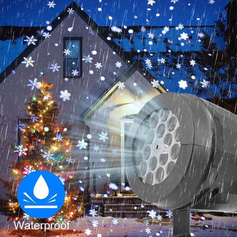 Outdoor Christmas Lights Holiday Led Projection Lamp Waterproof Xmas Decor Snowflake Laser Light Party Stage Lights Dropshipping