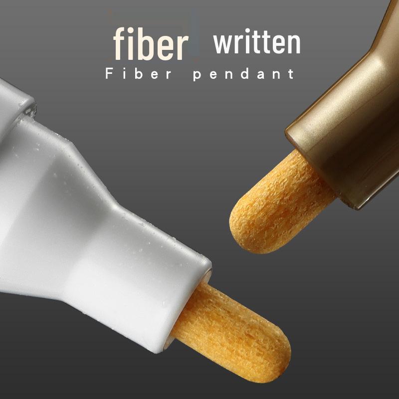 Deli S558 White Paint Pen: Waterproof, Oil-proof, Colorfast Tire and Touch-up Marker for Gold Lettering.