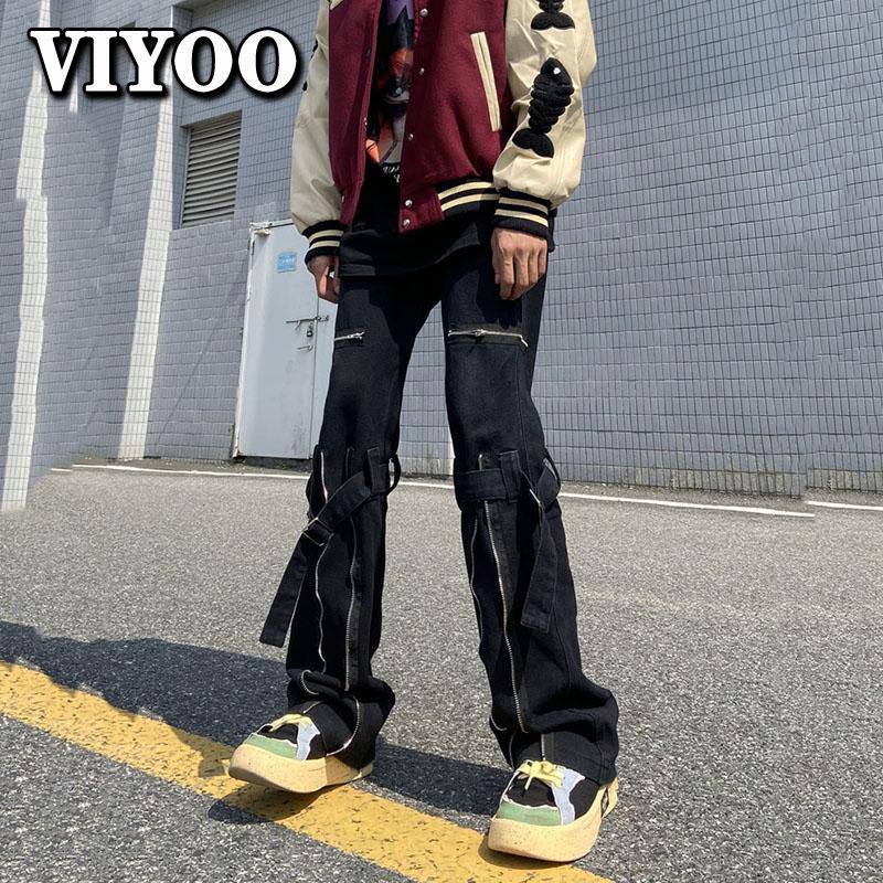 

Мужская одежда в стиле эмо Y2K, черная уличная одежда, готические широкие джинсовые брюки-карго, мешковатые брюки в стиле Харадзюку, технологичная одежда, рваные джинсы, расклешенные джинсы