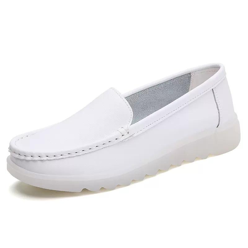 Medical Shoes Hollow Non-slip Nurse Shoes Women's Hole Shoes Are Not Tired Feet Soft Soles Breathable Summer Deodorant Flat Bottom Real Cowhide