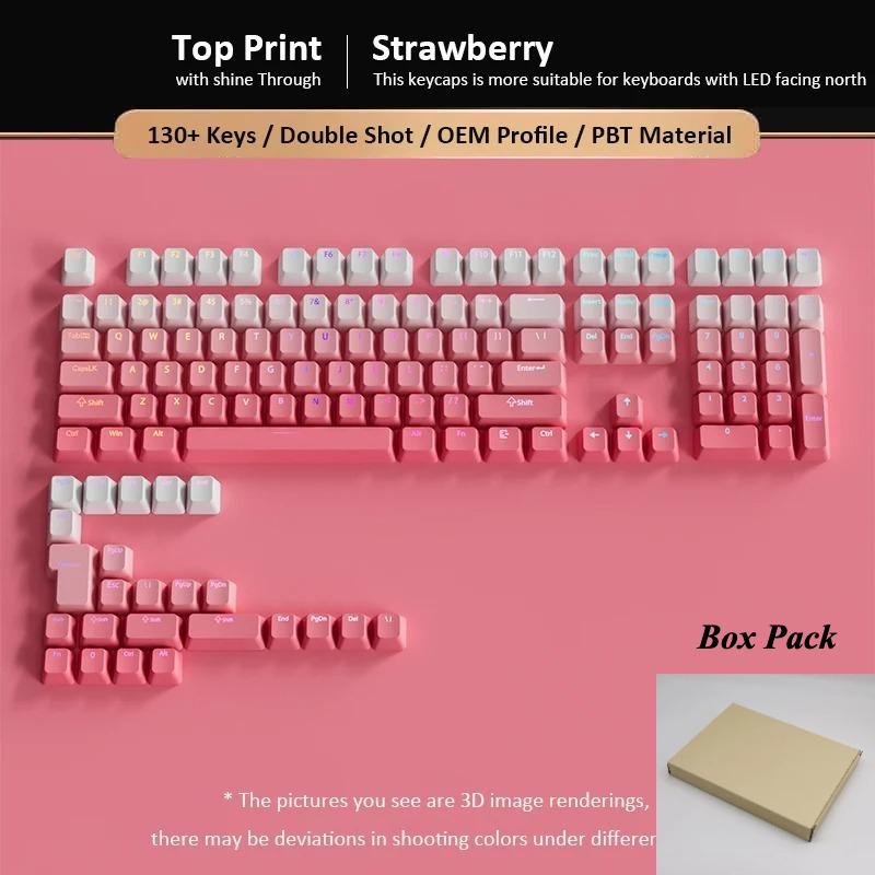 Xiaomi 133+ Gradient Shine through backlit RGB Gamer Keycap For Mx Switch Mechanical Keyboard OEM Profile PBT Keycap ISO Layout Key cap