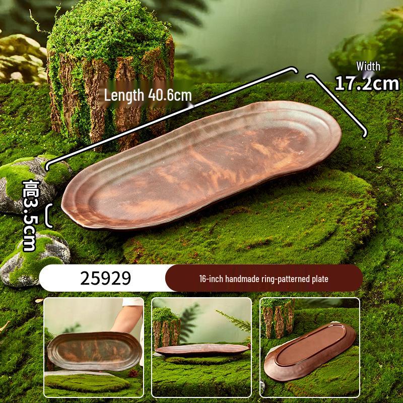 Melamine Plate for Gourmet Hot Pot, Barbecue & Shrimp: Mountain & Field Design