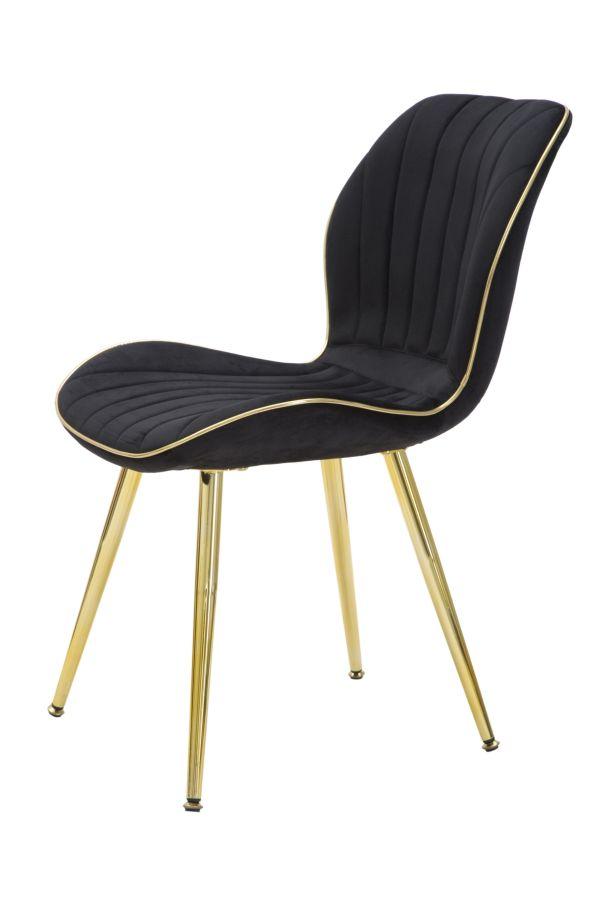 Paris Chair Space Black Gold Set 2 Pz Cm 46X58X77