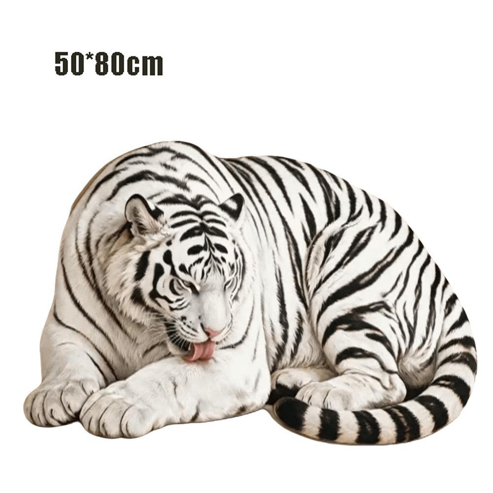 Non Slip Tiger Floor Mat Imitation Cashmere Animal Shape Mat Realistic Entrance Carpet  Home Decor