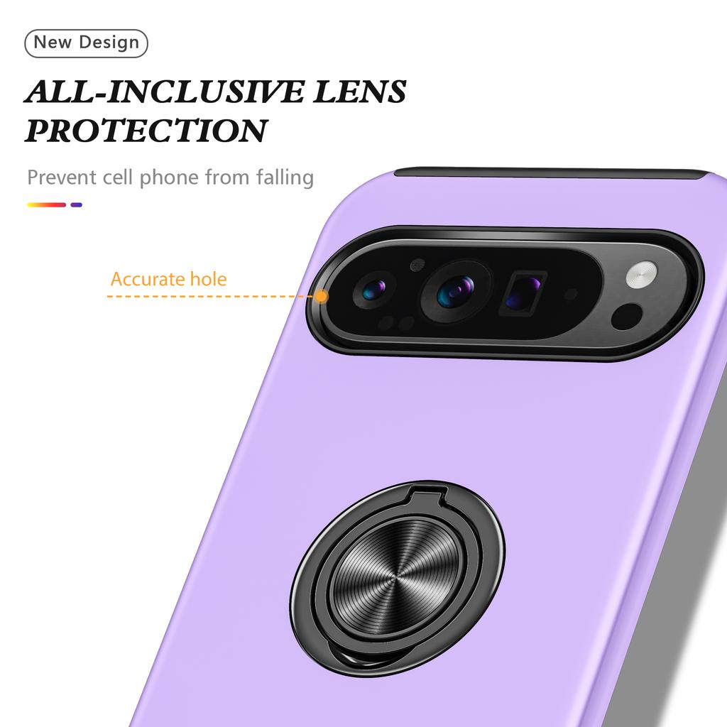 For Google Pixel 9/Pixel 9 Pro Case Anti-Scratch PC+TPU Protective Cover with Rotary Kickstand